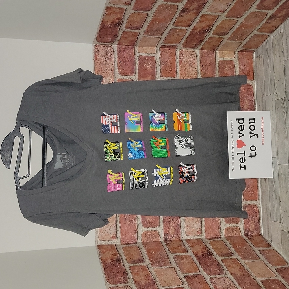 torrid MTV Logo Grey V-Neck tShirt